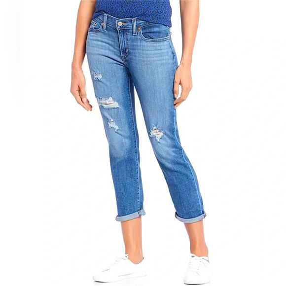 Levi's Denim - Levi’s Boyfriend Destruction Tapered Leg Ankle Jeans size 27